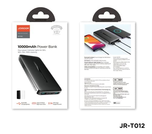 JOYROOM  10000mAh Power Bank 2.1A Large Output Current Dual USB Charging Ports
