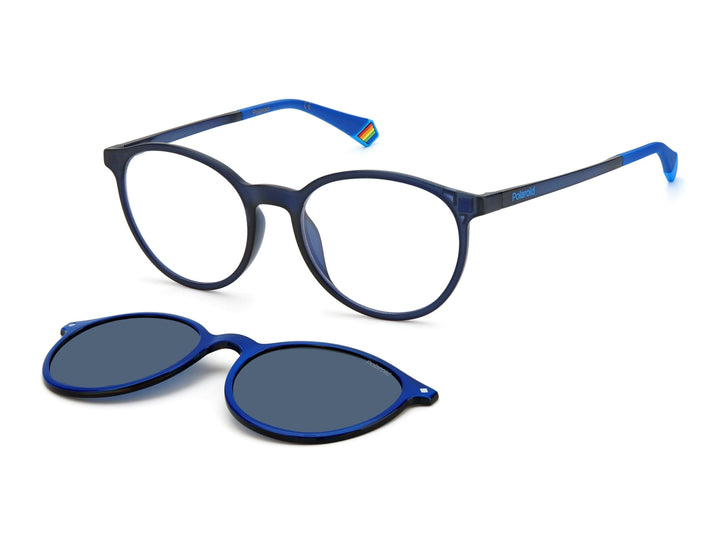 Eyeglasses , Polaroid , PLD 6137/CS CLIP ON , Unisex , Round Lenses , Original , Blue