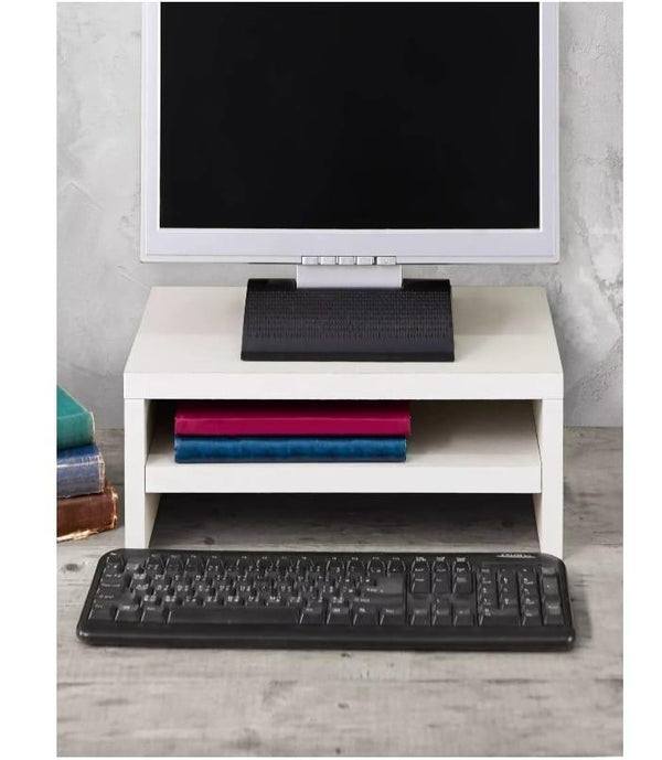 حامل شاشة وكمبيوتر خشب كونتر باللون الأبيض 