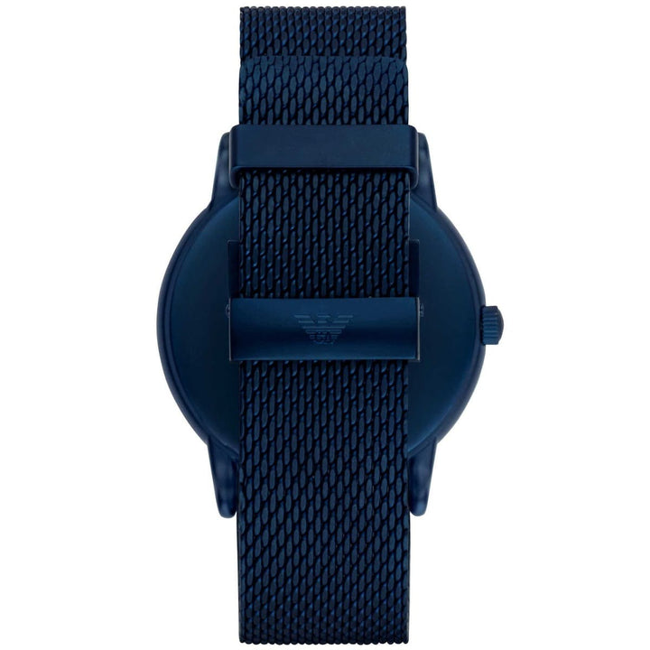 ساعة يد إمبريو أرماني للرجال معدن باللون الأزرق