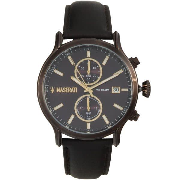 ساعة مازيراتي رجالي , Maserati , R8871618006 Epoca , Leather , Men , Brown , Original