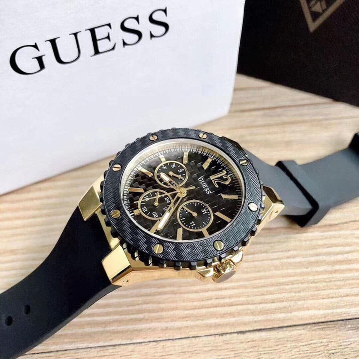 ساعة جيس Guess ربر أوريجينال حريمي رقيقة باللون الأسود